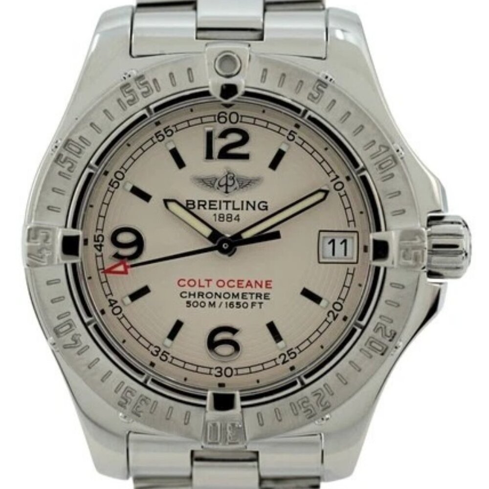 Breitling 33mm Ladies Colt Ocean 500M Swiss Quartz Stainless Steel Watch A77380!